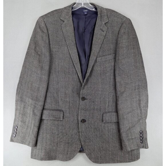J Crew Ludlow 100% Linen Herringbone Blazer Sport Coat Jacket Mens 42L Long - Picture 1 of 12